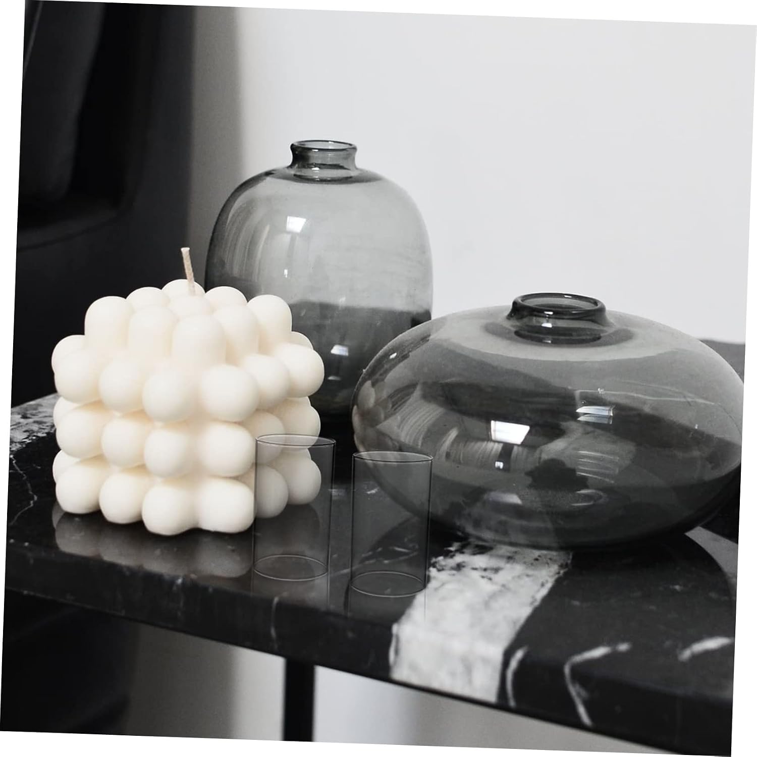 Glass Candle Shade 4-Pack Windproof Cylinder Candle Cover High Borosilicate Cup for Home Decoration
