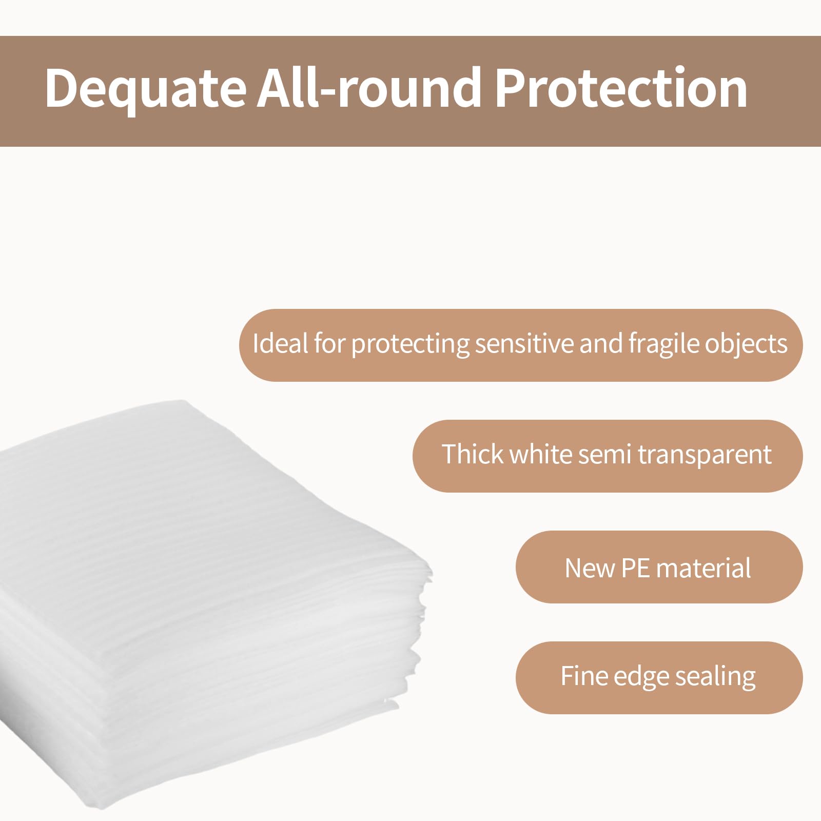 100 Feuilles de Mousse d'Emballage (30x30 cm, 1 mm), Protection pour Objets Fragiles et Vaisselle, Coussin d'Air Anti-Choc, Polyvalent pour Voyage, Transport et Stockage (Feuille)