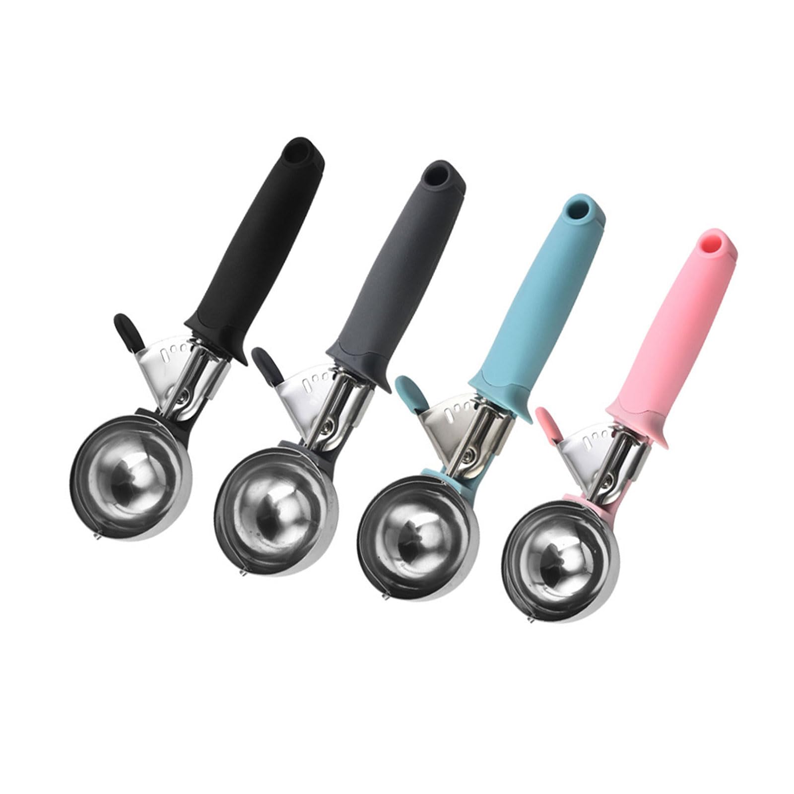 APGLSXY 4 Pieces Stainless Steel Ice Cream Spoons Ergonomic Handle for Easy Scooping and Simple Cleaning Resistant Spoon Set