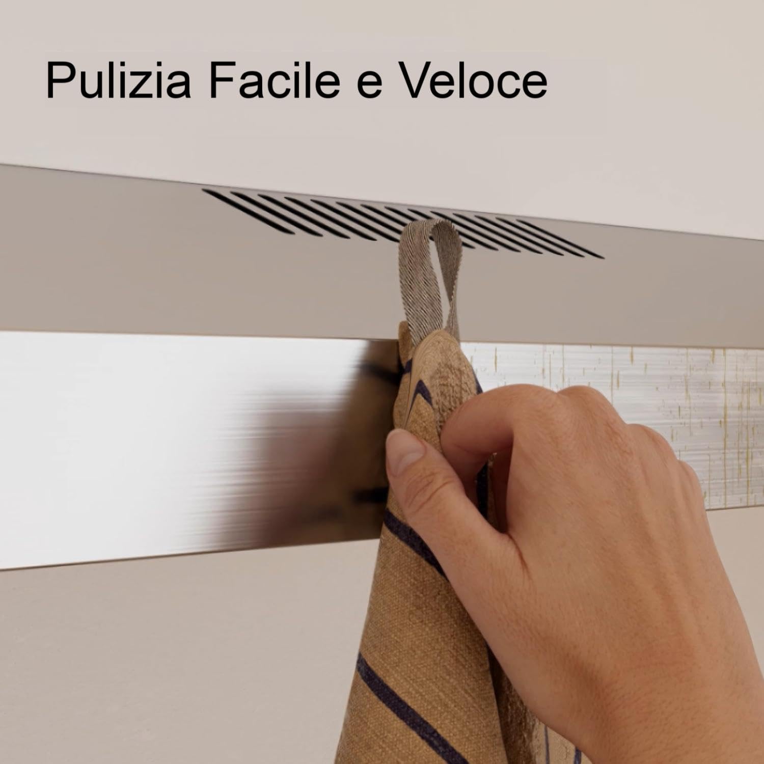 CIARRA CAW6903A Cappa Aspirante 60 cm Sottopensile Cappa da Cucina con Pannello Argento LED Montaggio a Parete con Ventola Estrattore