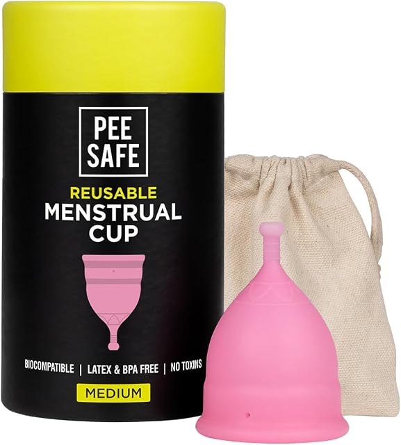 PEESAFE Menstrual Cups - Size A | Medium - 18 Years & Above(Have Not Given Birth Vaginally) - Leak-Proof - Safety of 100% Medical Grade Silicone - Storage Pouch Included - Menstrual Cup - Period Cup