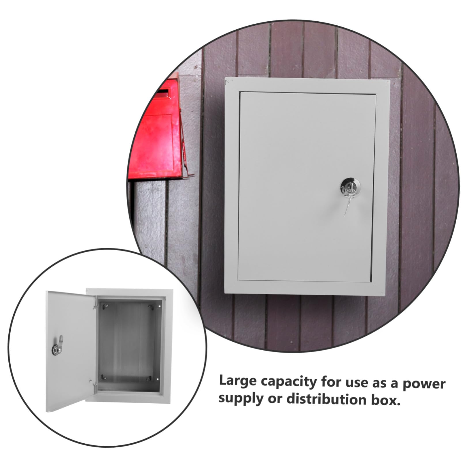 Caja Eléctrica Exterior de Aluminio Plata para Montaje en Pared | Tapa Abatible Cerradura, 15, 8x12x6, 3 Pulgadas, Uso Comercial en Interior y Exterior