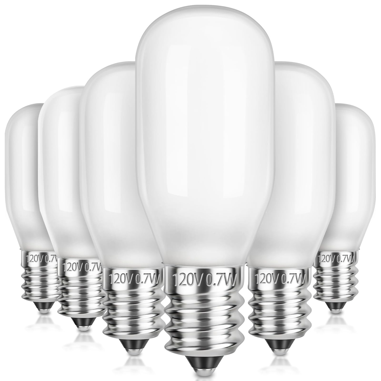 AFOROEOA 6PCS Christmas Village Light Bulbs E12 Base T20 LED