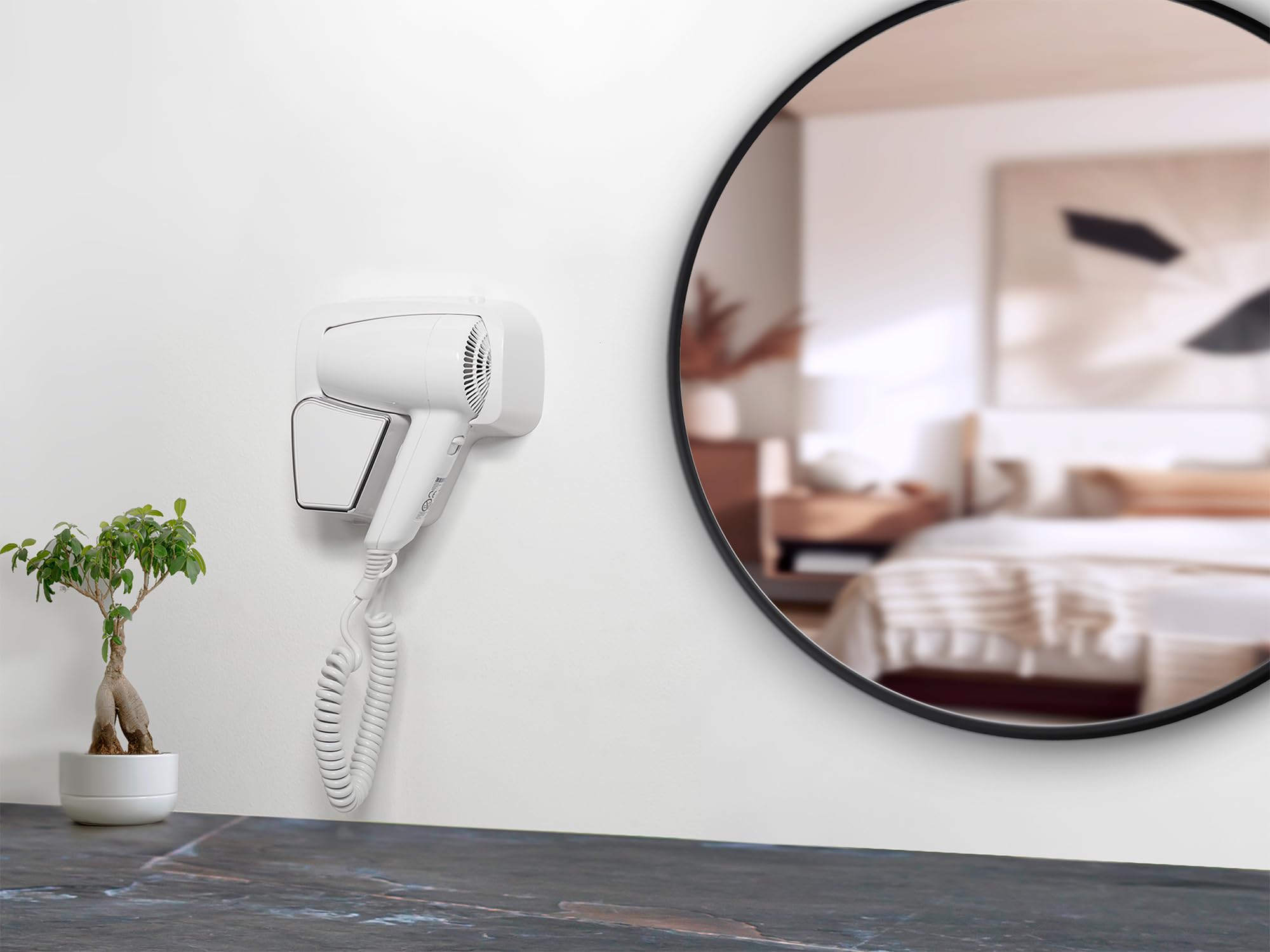 Image secondaire de Sèche-Cheveux Mural Corby 1200 W avec Tiroir - Blanc et Chrome