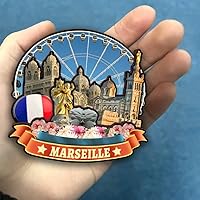 Vista 4 de Imán de nevera de Marsella Francia Colección de Madera 3D Madera Hecho a Mano Viajes Ciudad Recuerdos Refrigerador Imán Decoración del Hogar Regalo