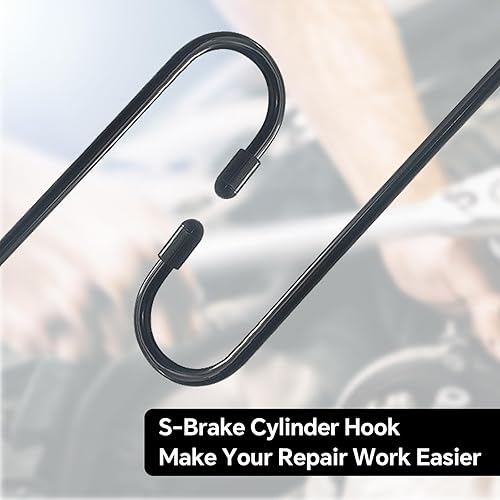 Miniatura 7 de Ganchos de pinza de freno de 2 piezas con puntas de goma para cambiar pastillas de freno, frenado, eje de eje, otros trabajos de suspensión (negro)