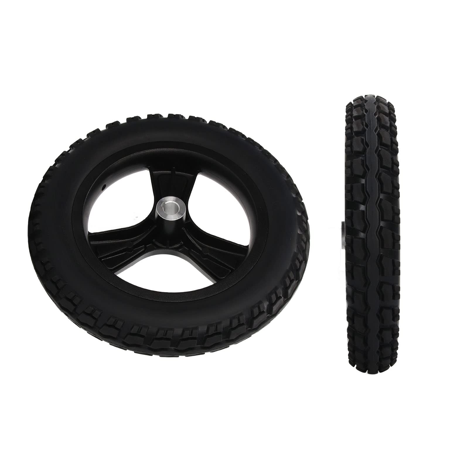 Rueda Trasera para Silla de Ruedas Eléctrica, 320mm, PU y Aleación de Acero, Sólida Resistente al Desgaste, Repuesto de Alta Durabilidad