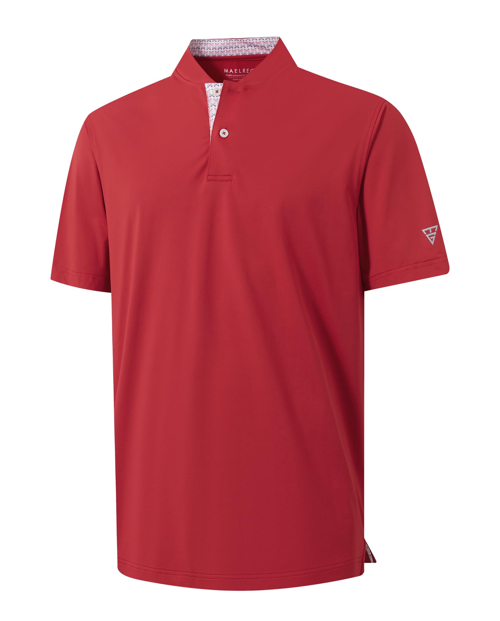 M MAELREG Mens Golf Shirts Collarless Performance Dry Fit Moisture Wicking Casual Solid Short Sleeve Henley Shirts for Men — view 17