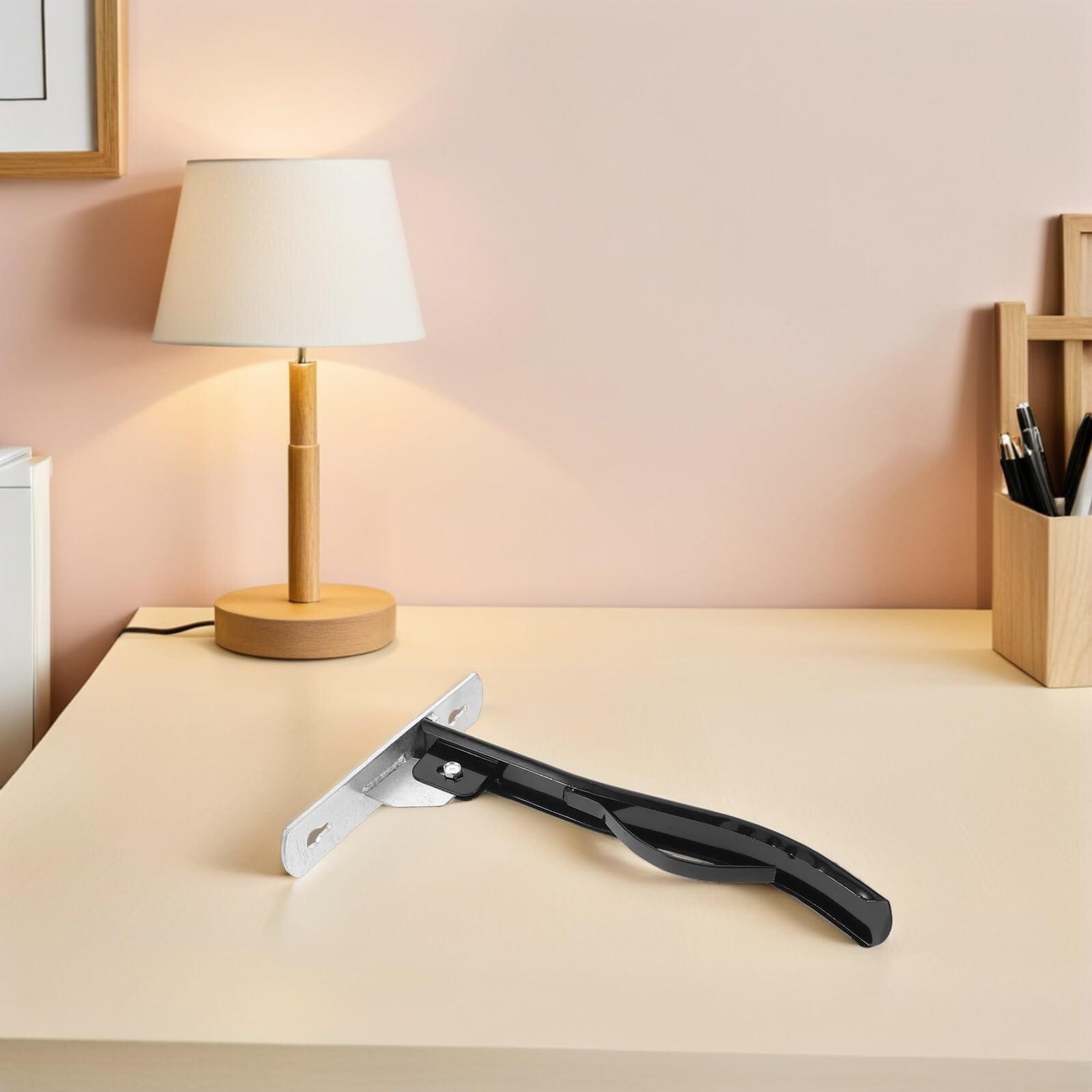Soporte Plegable para Aparejos de Caballo Montado en Pared | Hierro Negro, 39, 50x24, 20x5, 00cm, para Establo y Competiciones Ecuestres