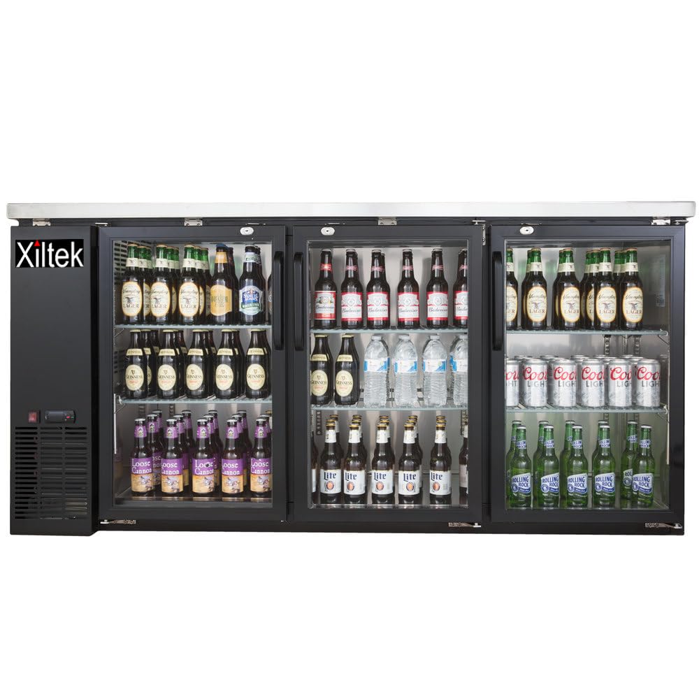 Xiltek New 72" Three Glass Door Back Bar Beer Cooler Refrigerator on Fridge.com - View 5