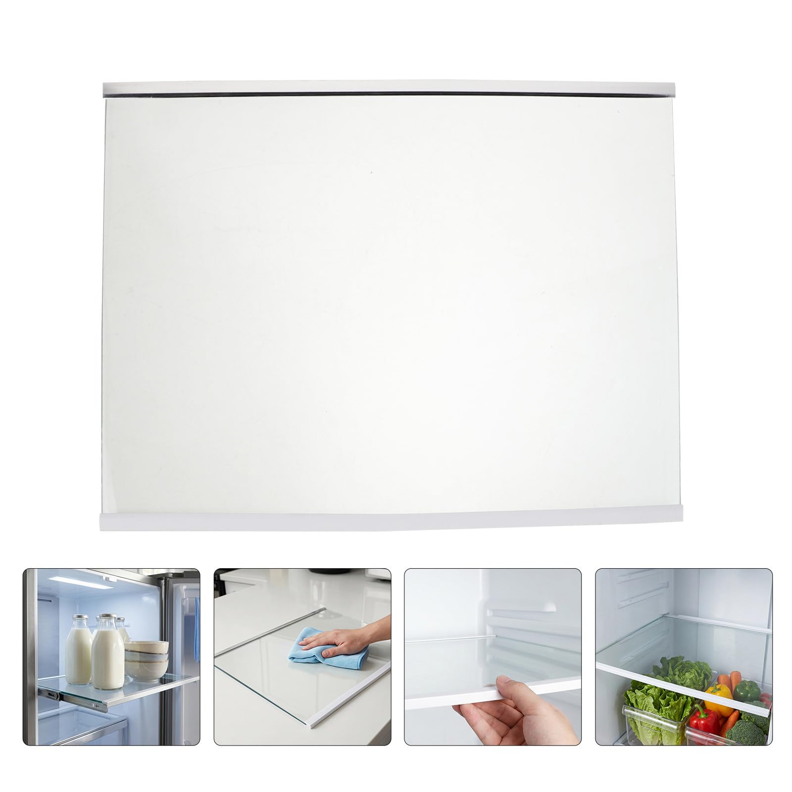 Totority Vetro Temperato Ripiano Divisorio per Frigorifero 5 Cm, 44x28