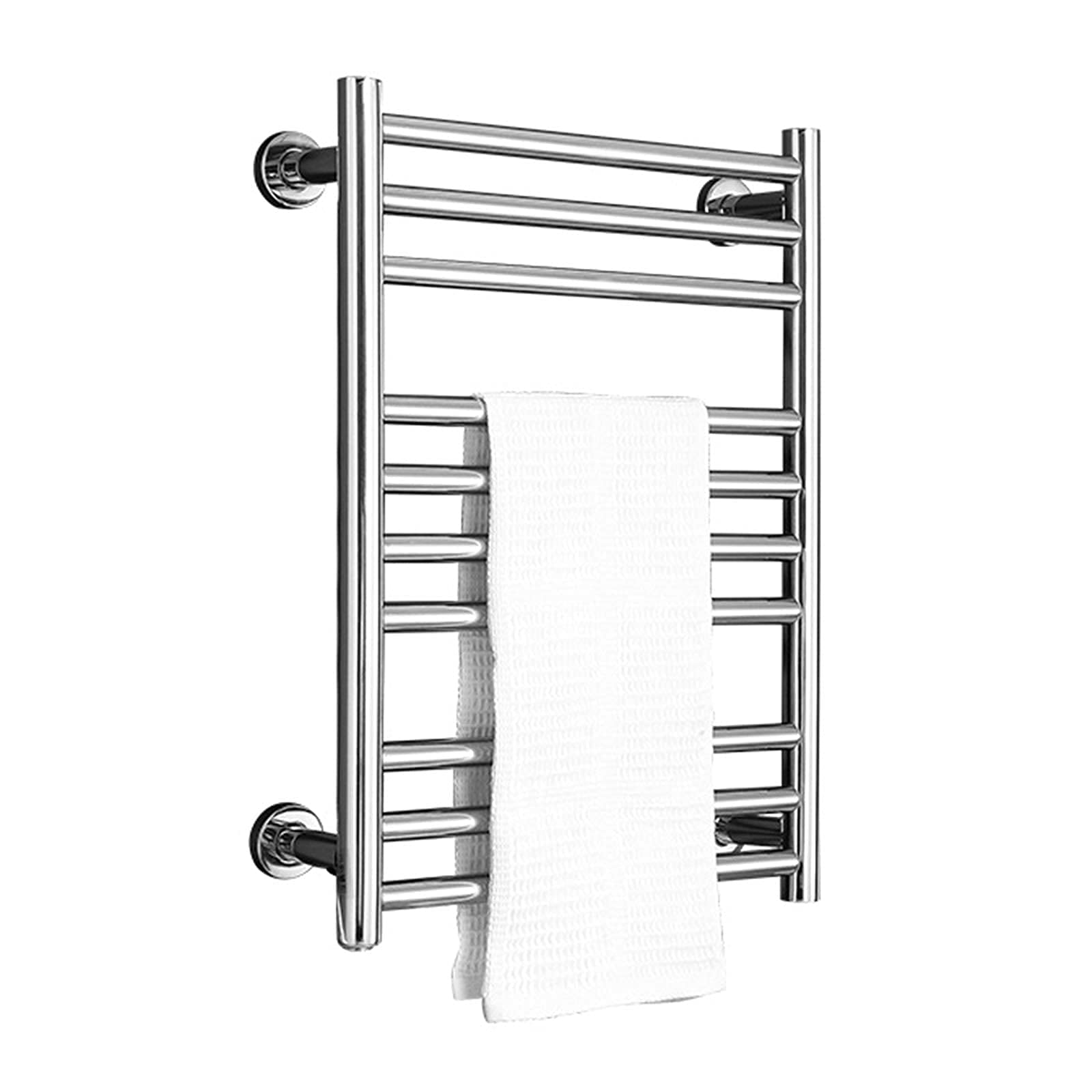 Toallero eléctrico calefactable para baño, radiador de Secado, Calentador de Toallas de Pared de 10 Barras, toallero eléctrico de Acero Inoxidable 304 con Interruptor LED.