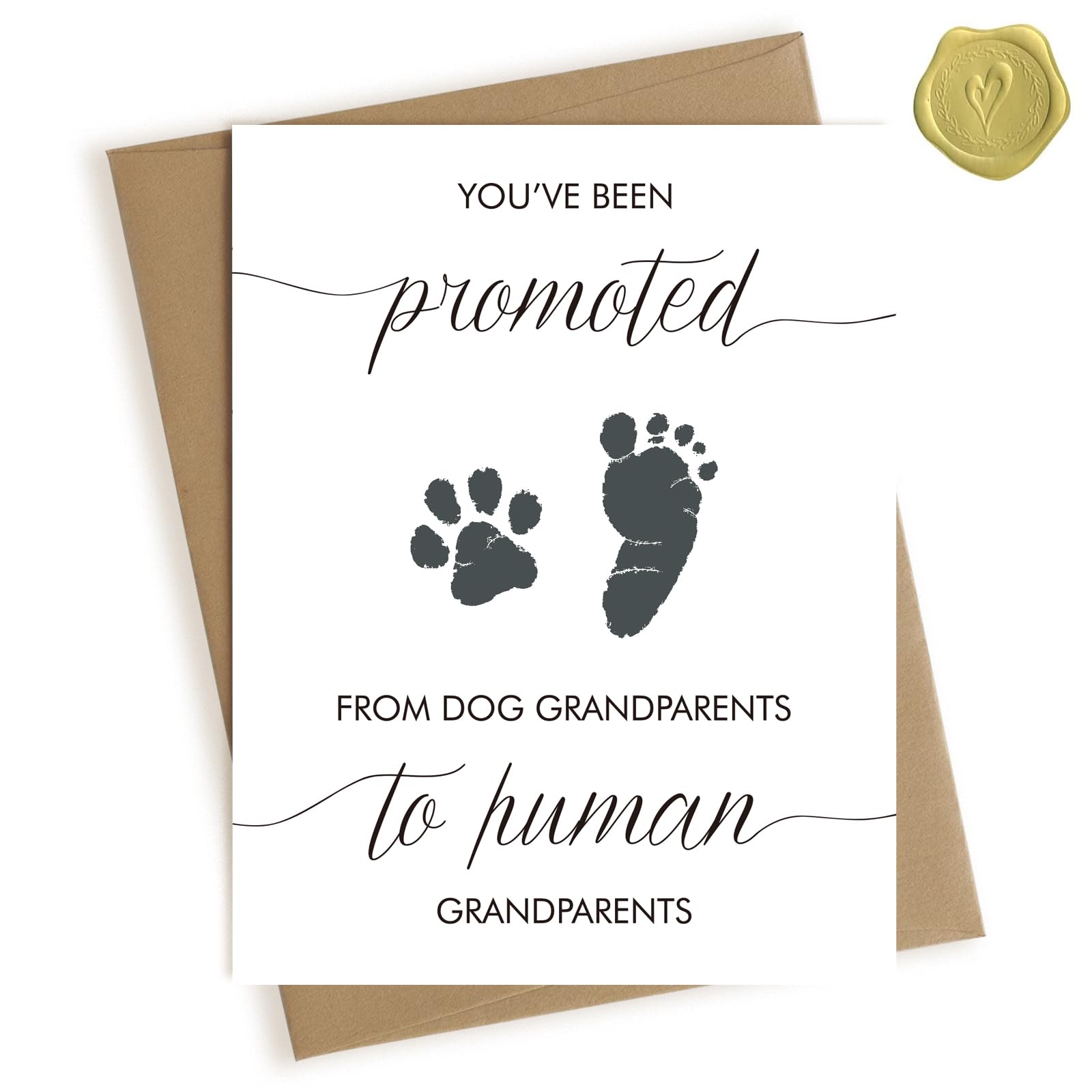 Pregnancy Announcement for Grandparents, Baby Announcement Card for Grandparents, Promoted from Dog Grandparents To Human Grandparents