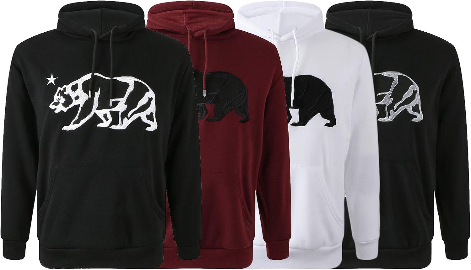 Mens Pullover Hoodie Fleece Hooded Sweatshirt
