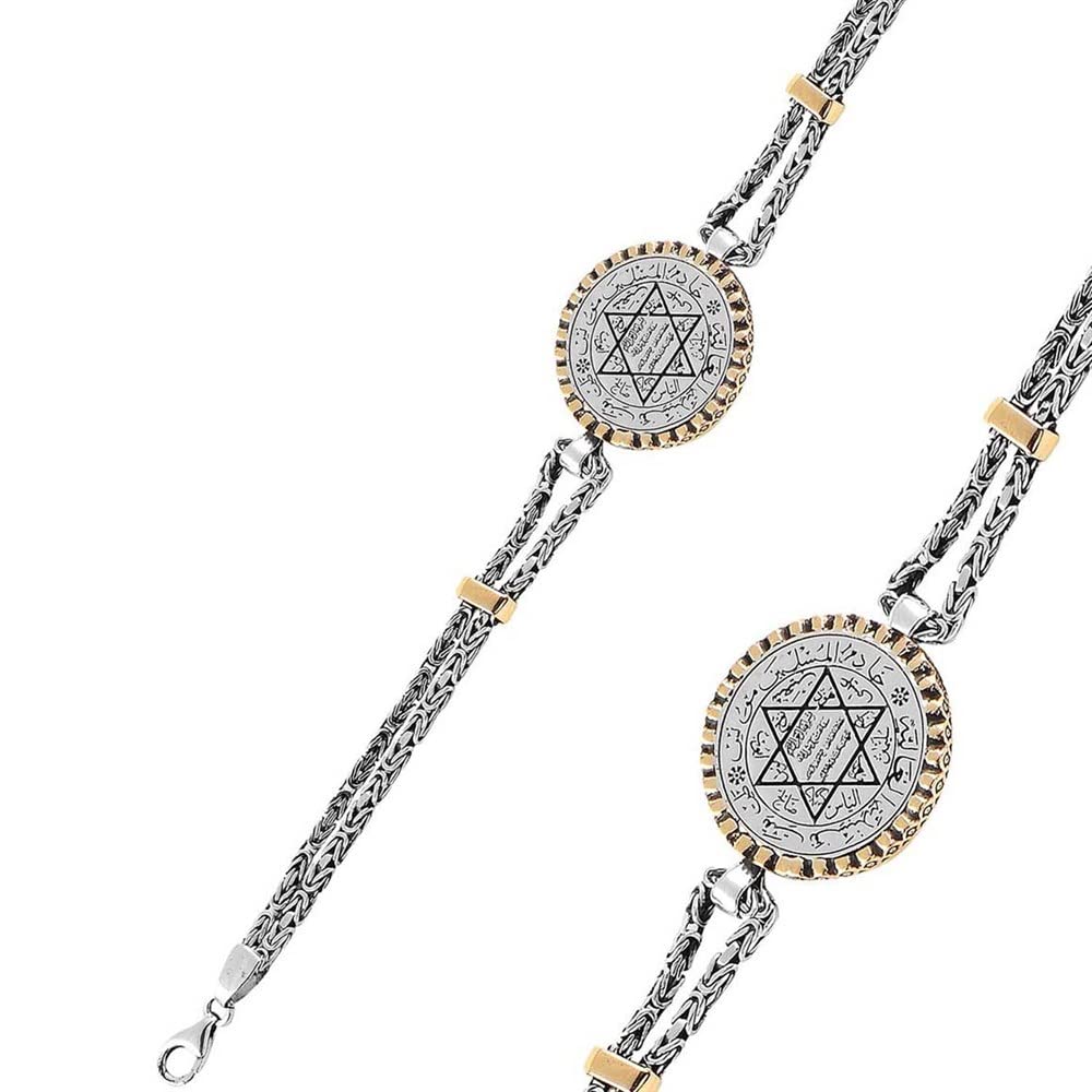 TAKILINGO925 Sterling Silver Seal of Solomon Men's Bracelet