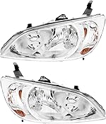 For Honda Civic | Civic Hybrid Headlight 2004 2005 Driver and Passenger Side Headlamp Replacement