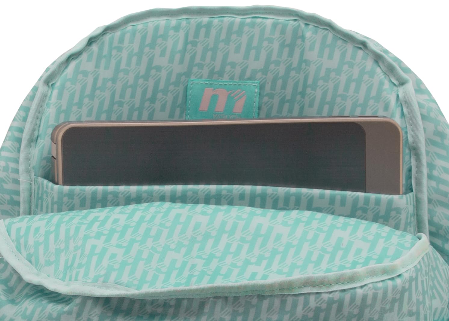 Sportandem Tandem mochila escolar doble cuerpo con compartimento acolchado para portátil, 23 L, bolsillos para botella y organizador, verde pastel/celeste/rosa