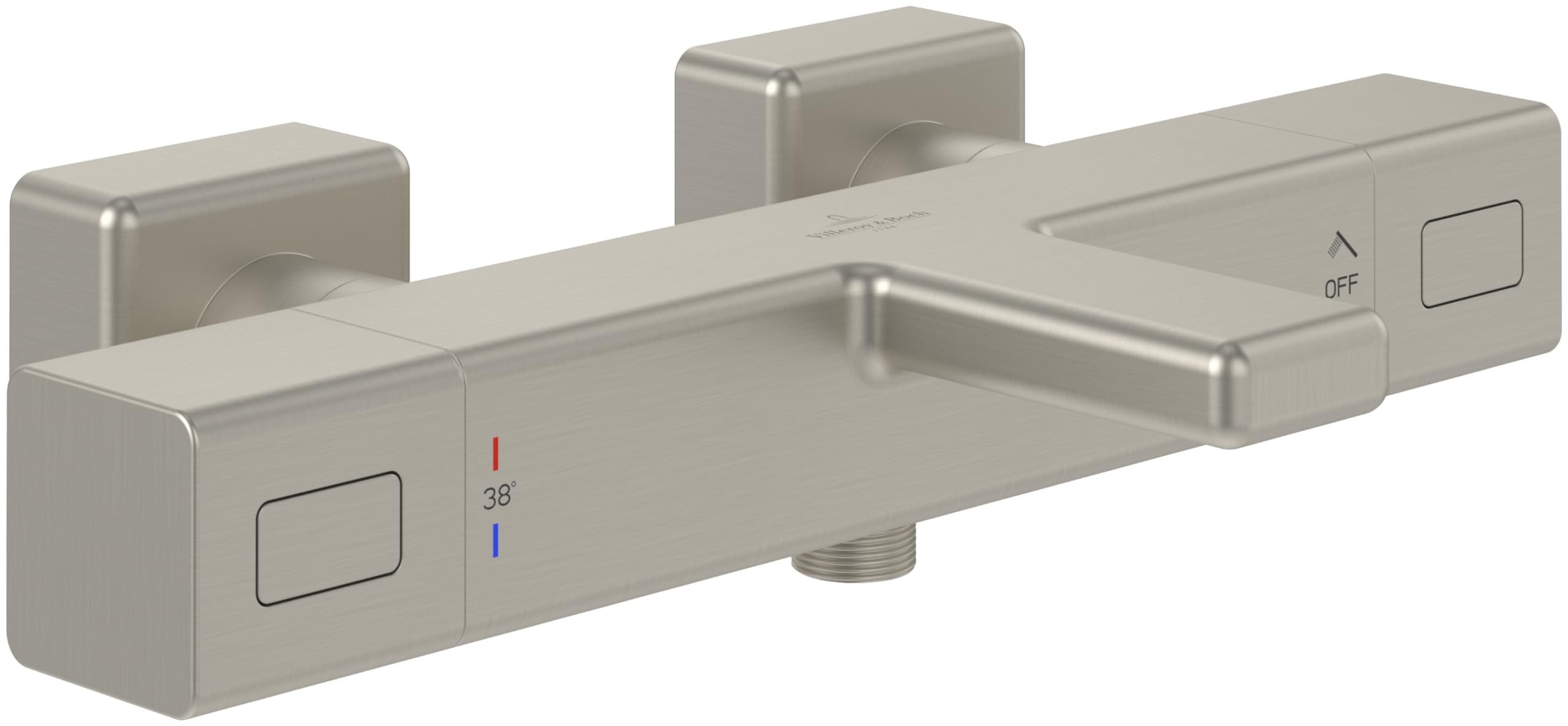 Villeroy & Boch Uniwersalny termostat wannowy Taps & Fittings armatura wannowa z ochroną przed oparzeniem i blokadą bezpieczeństwa przy 38°, bateria mieszakowa wanna natynkowa, prostokątna,