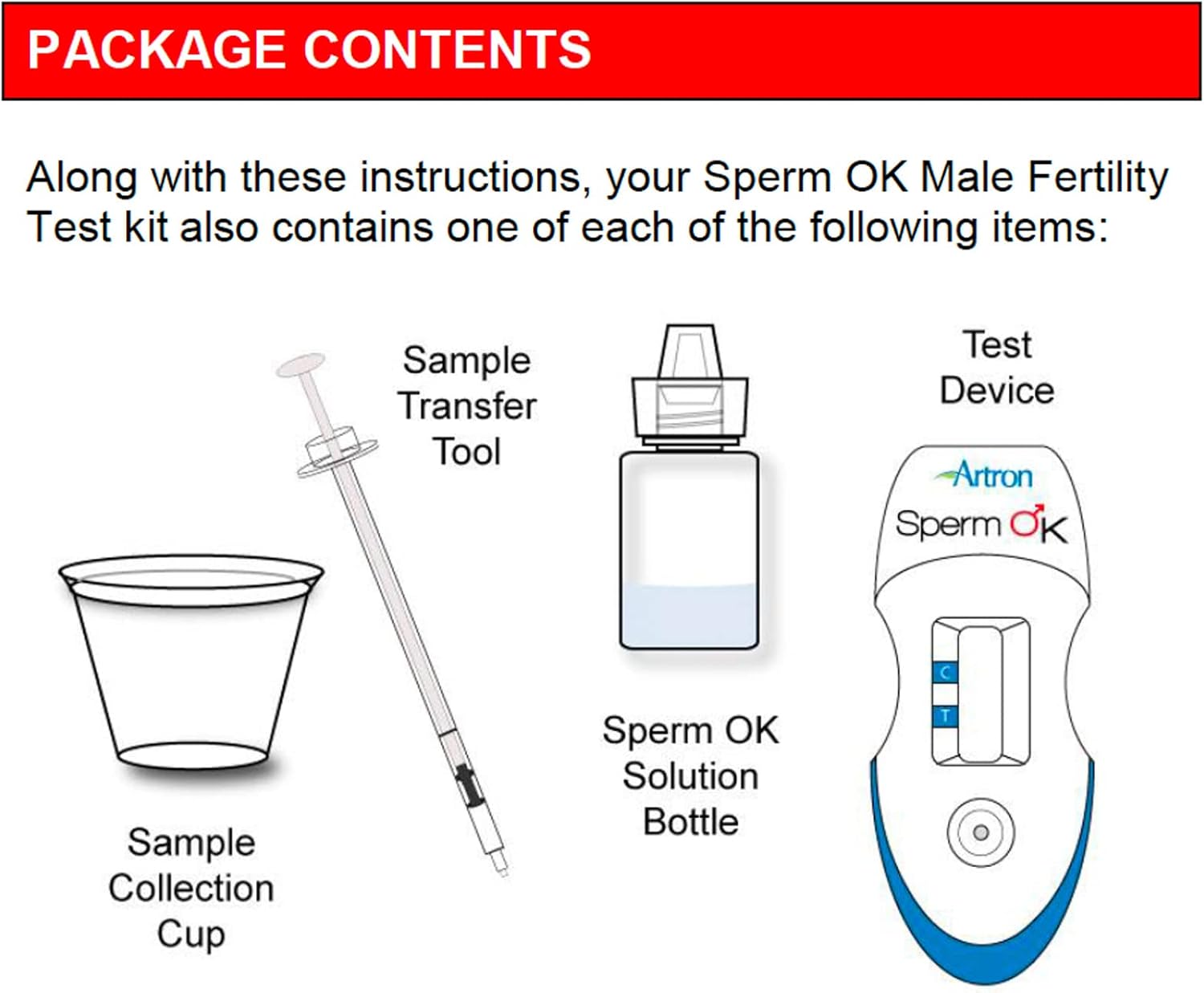 Artron® Official Sperm OK Male Fertility Kit For Self-Testing. Best Male Fertility Test Device In Canada. Test for Normal or Low Sperm Concentration. As Necessary As a Women's Ovulation LH Strips in Family Planning. Proudly Made in Canada - Image 3
