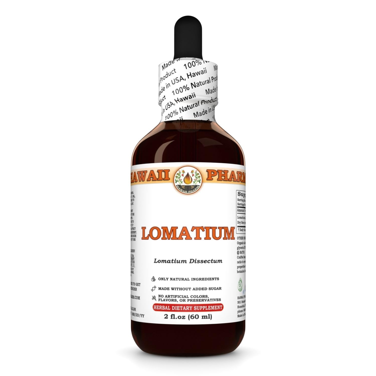Hawaii Pharm Lomatium Extract Root Liquid Extract, 2 fl oz 2 Fl Oz (Pack of 1)