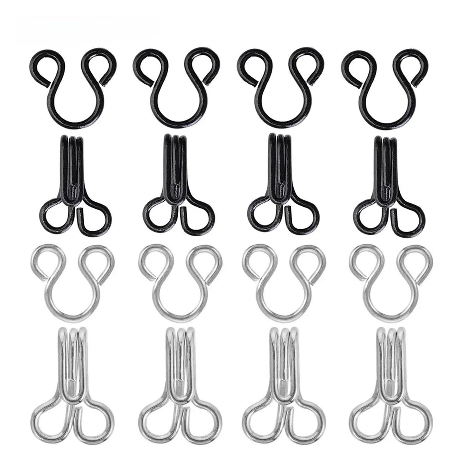 400 juegos de gancho costura y pestillo ojo Para Hogar | Ganchos grandes y cierre de ojos for sujetador, ropa, pantalones, falda, costura artesanal(Black)
