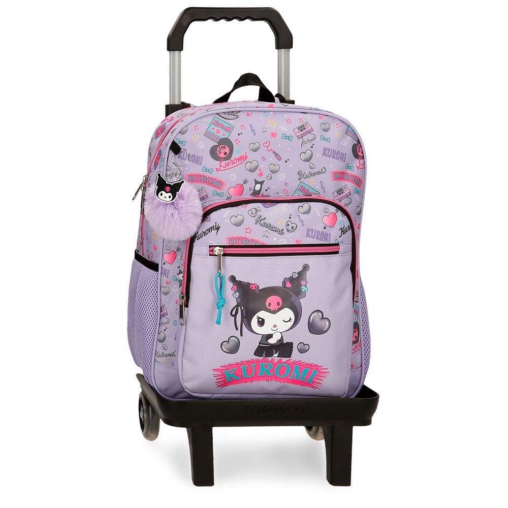 Sanrio Kuromi Retropop School Backpack with Purple Car 30x38x12 cm Polyester 13.7L