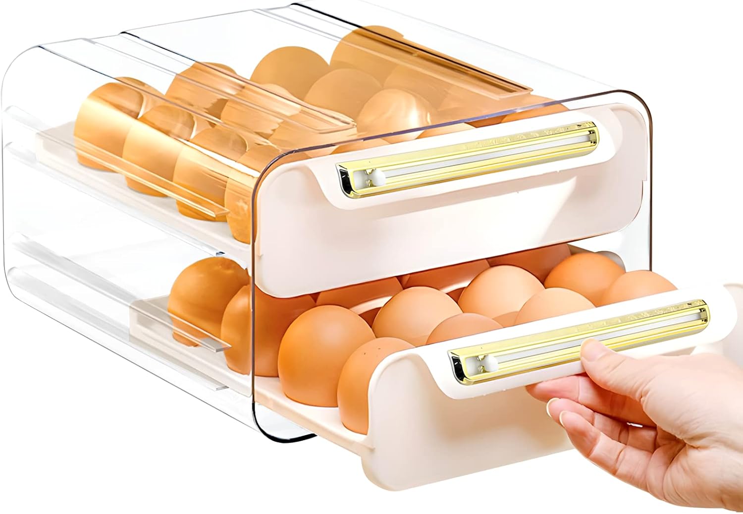 Egg Holder for Refrigerator, Clear Fridge Egg Trays, Egg