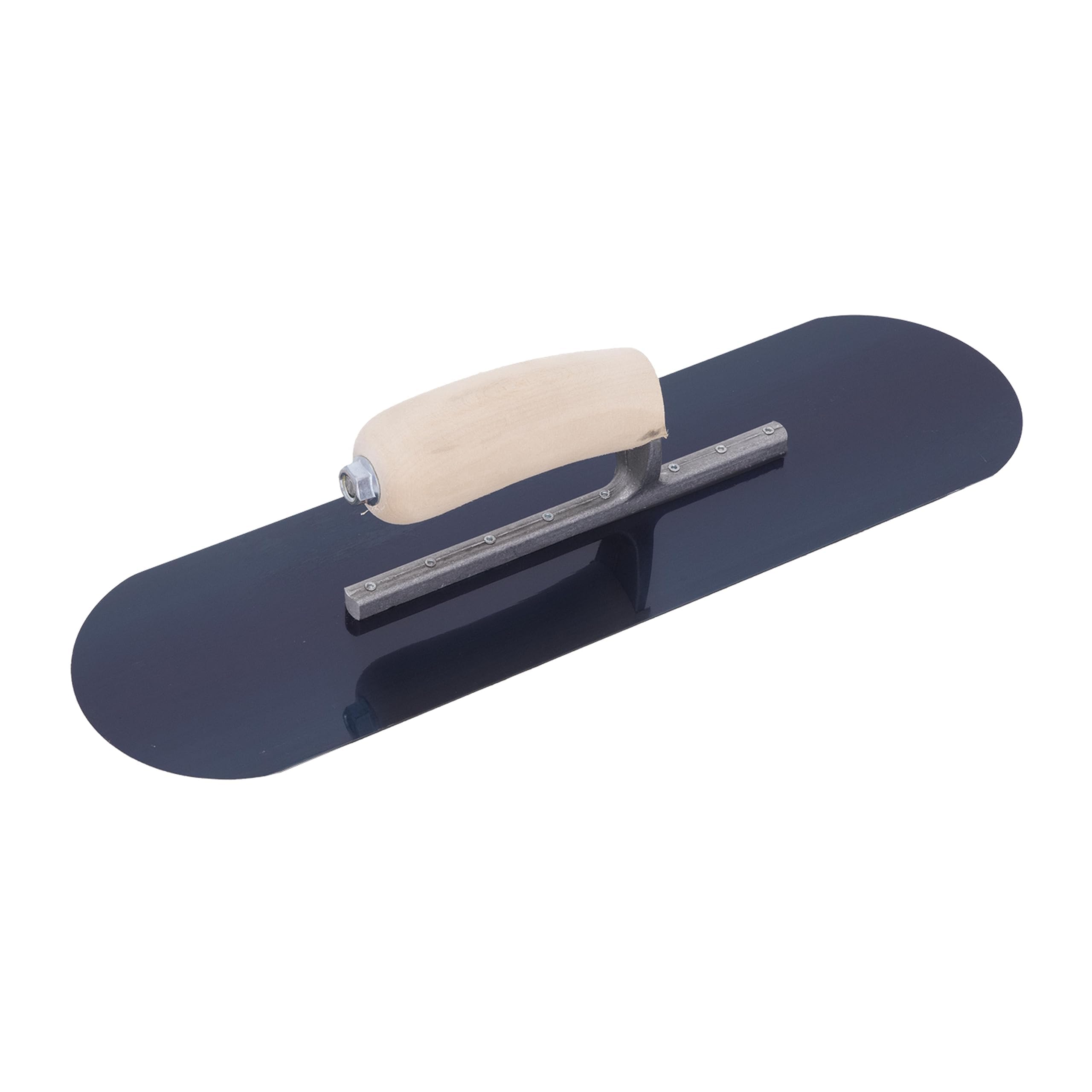 Cazzuola da piscina Marshalltown con manico in legno, acciaio blu, cazzuola per pavimenti e calcestruzzo, dimensioni della cazzuola: 406x114 mm