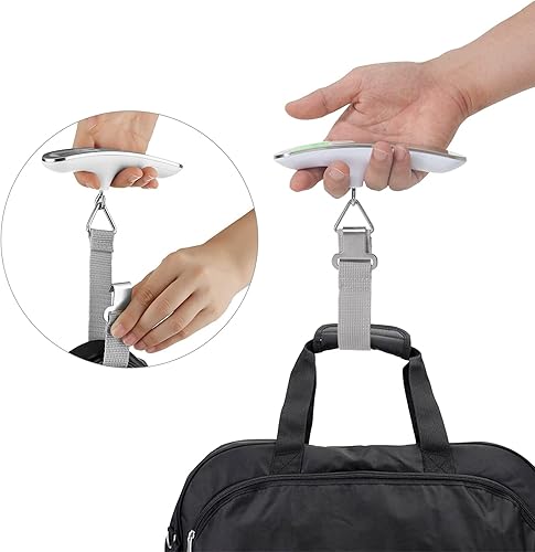 Miniatura 6 de Mycket Báscula de equipaje digital portátil, báscula electrónica para maleta, báscula para colgar, báscula de pesaje de equipaje, 110 libras