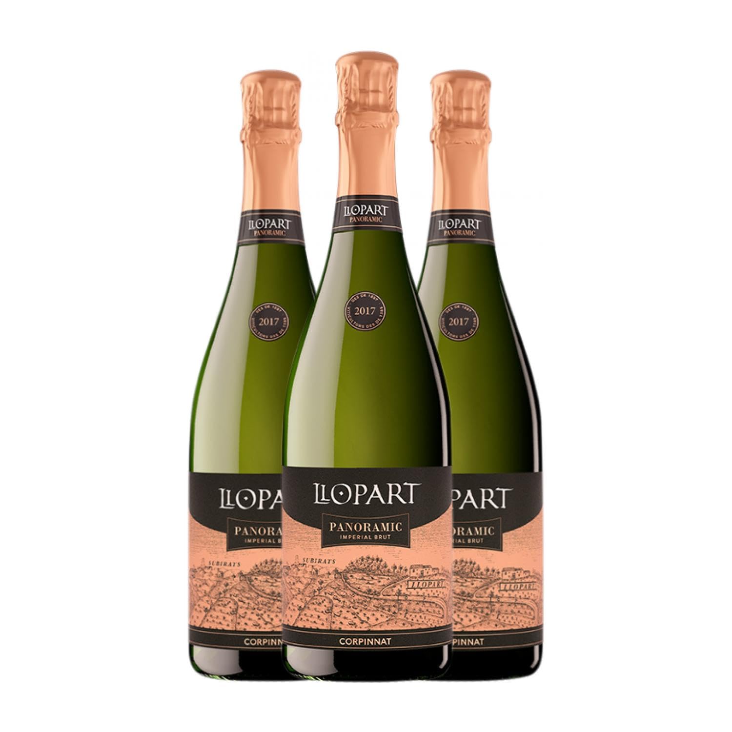 Llopart Imperial Panoramic Brut Cava Gran Reserva 75 cl Espumoso blanco (Caja de 3 Botellas de 75 cl)