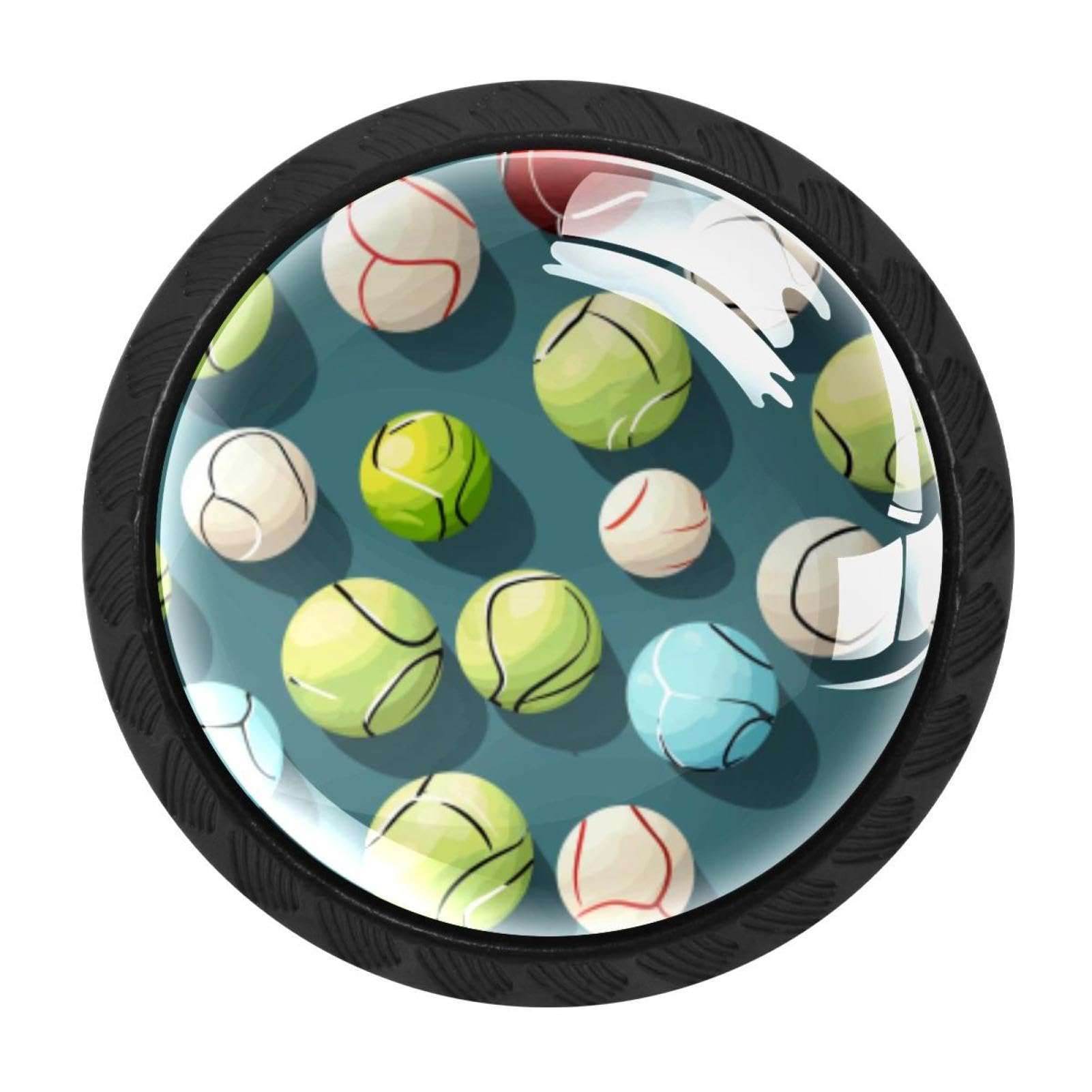 Chenzzzz Multicolored 20 4 Pack Tennis Ball Dresser Drawer Cabinet Knobs Round Crystal Glass Knobs Pulls Handles For Kitchen Wardrobe Cupboard Door Hardware