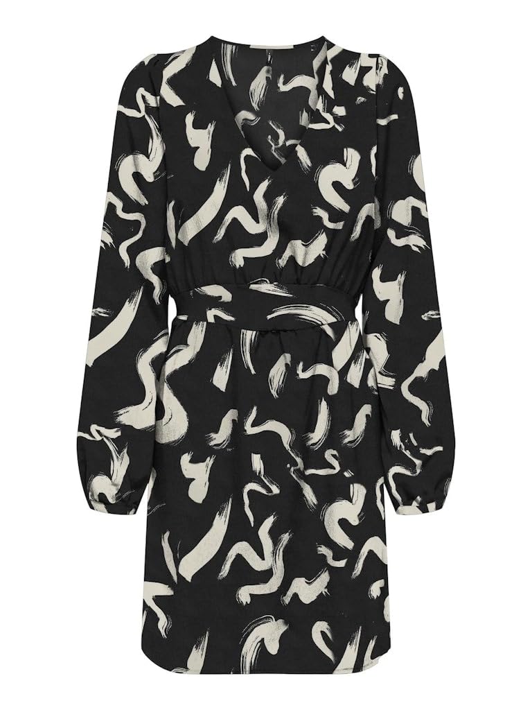 ONLY Damen Onlnova Life Elite L/S Siri Dress AOP Kleid (1er Pack)