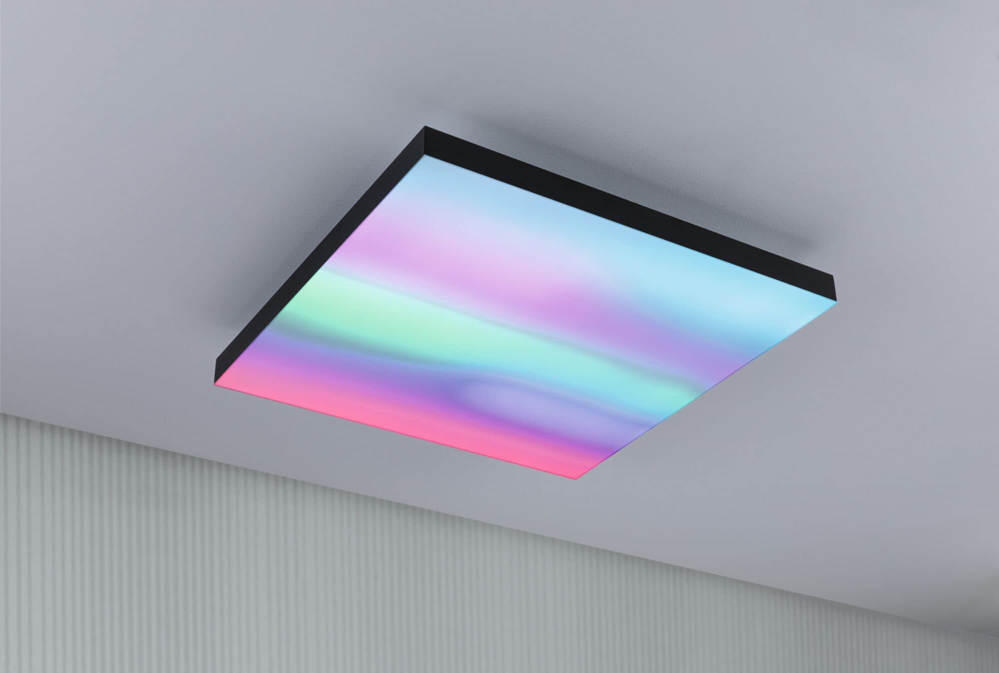 Paulmann 79908 LED Panel Velora Rainbow eckig incl. 1x19 W dimmbar dynamicRGBW Farbsteuerung Schwarz Metall Deckenleuchte 3000 K