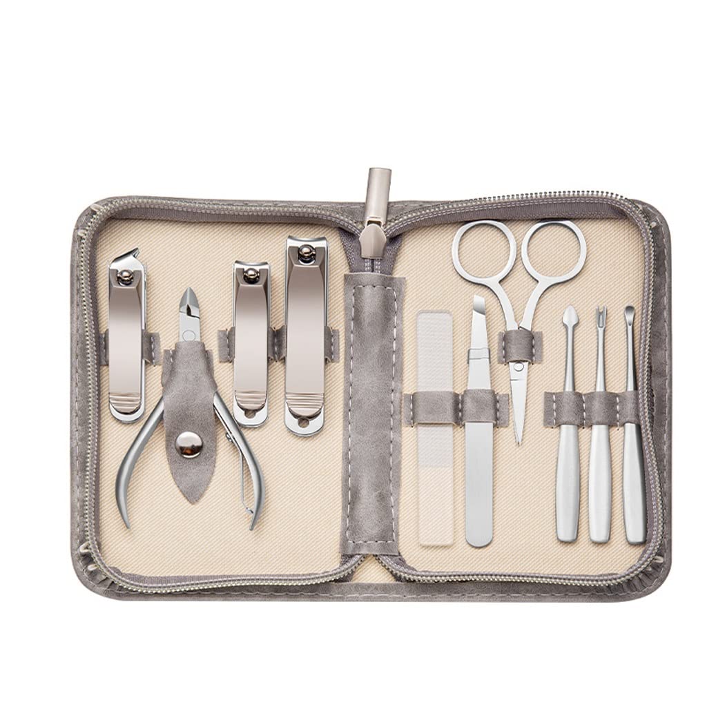 Tagliaunghie, tronchesino, Forbici per Pedicure, in Acciaio Inox, Set di Strumenti per Manicure, Borsa portaoggetti in Pelle, Portatile