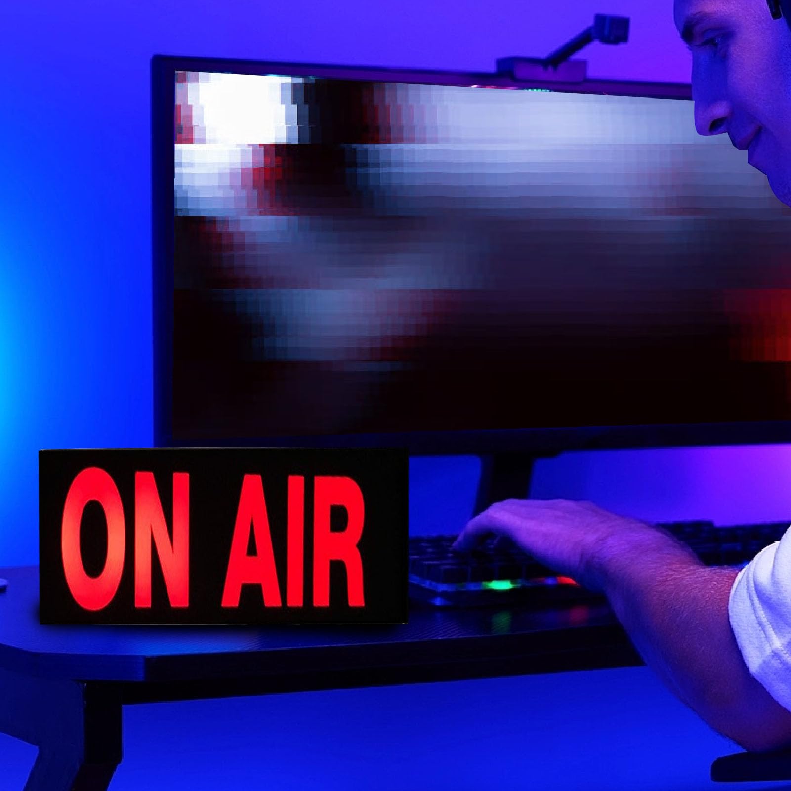 ON AIR-Lichtschild, LED-Studio-Aufnahmeschild mit 12-F