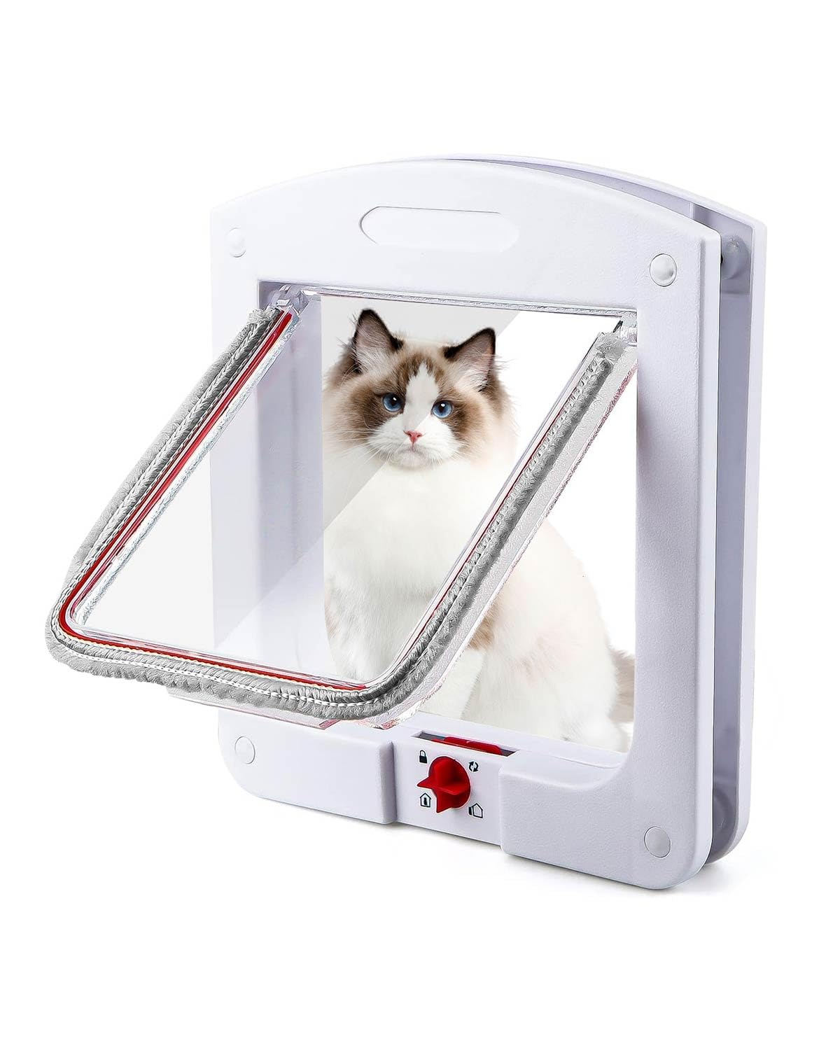 Enkifun - Catera revolucionaria para Gatos, Cierre magnético de 4 vías, cómodo y fácil de Instalar, Acceso selectivo para tu Gato, para Pared, Puerta de Madera, 14 kg