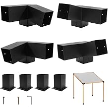 15 Pergola Brackets 75 Corner Bracket with Post Base, pergola kit for 4x4 Actual 3.64x3.64, Pergola Bracket Kit 4x4 Powder-Coated, Wooden Beams Lumber Gazebos Patio Pergola Lean to Porch Roof