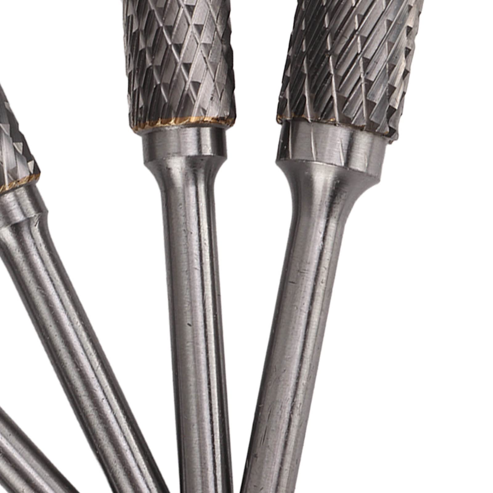 Hartmetall-Drehfräser-Set, doppelt geschnitten, 6 mm Schaft, 5-teiliges Schleiffeilen-Set für Holzschnitzerei, Polieren und Bohren, kompatibel mit -Winkelschleifern für