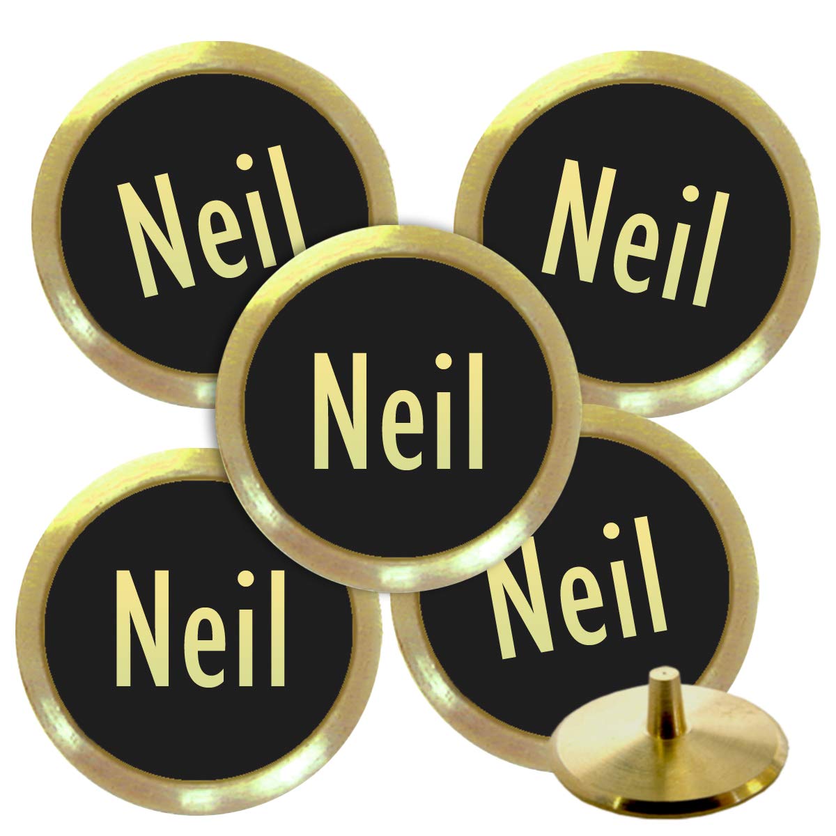 Best Impressions Personalised Solid Brass Golf Ball Markers (Neil) — image 1