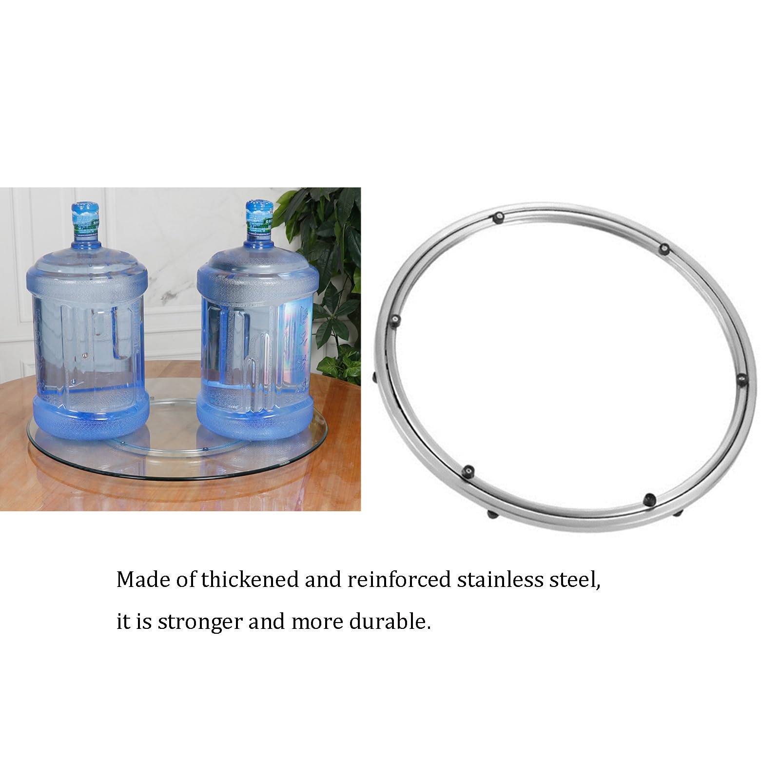 Drehmechanismus for runde Tische, zweireihiges Kugellager aus Edelstahl, kompatibel mit Drehtellern aus Massivholz und .(40cm)