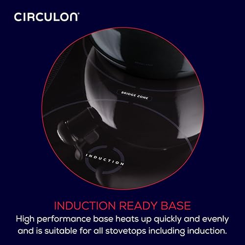 Miniatura 3 de Circulon Tetera silbante esmaltada en acero con boquilla abatible, 2 cuartos de galón - negro