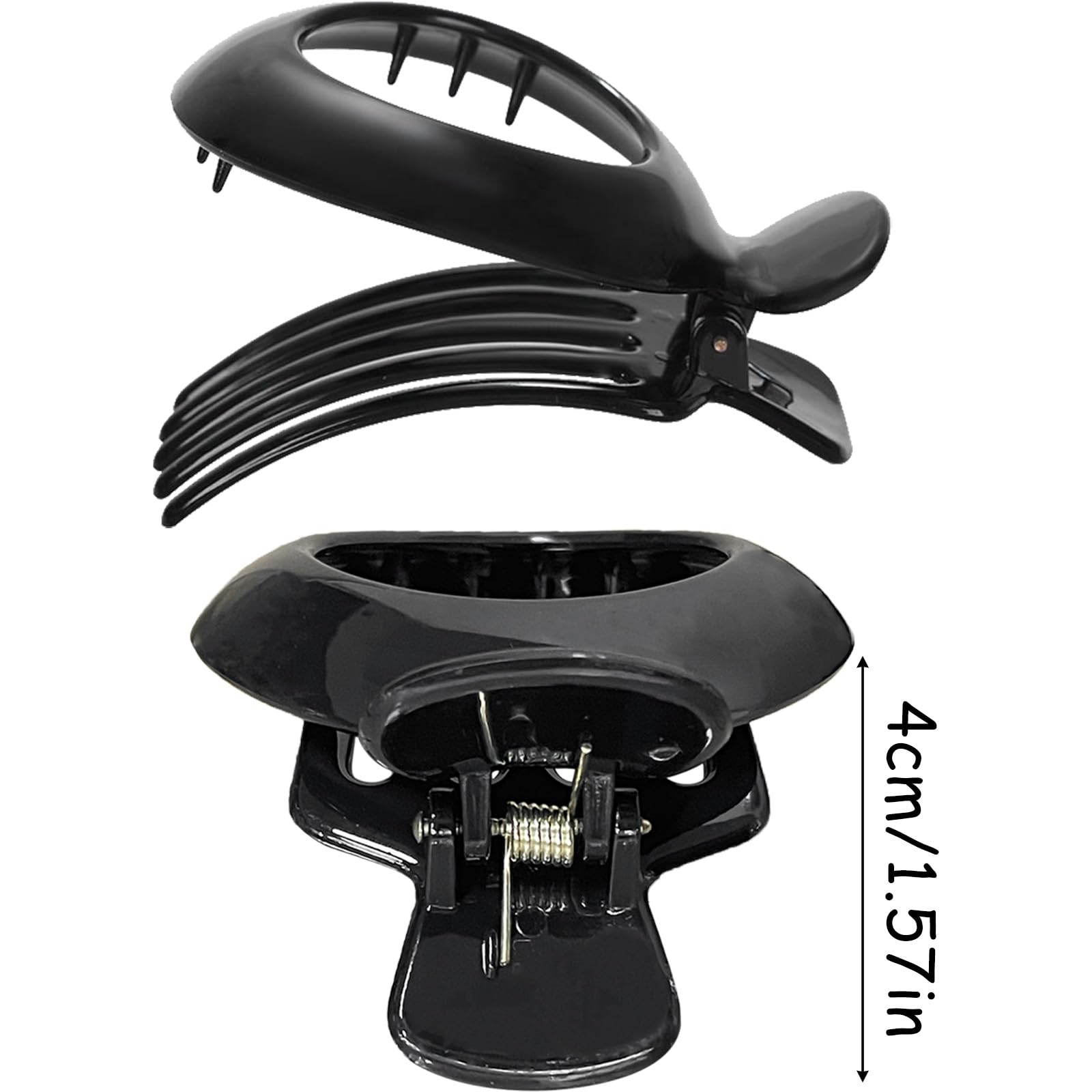 4Pcs Black Round Flat Hair Claw Non Slip Claw Clips - Strong Hold Small Hair Clips for Women & Girls - All Hair Types - Image 4