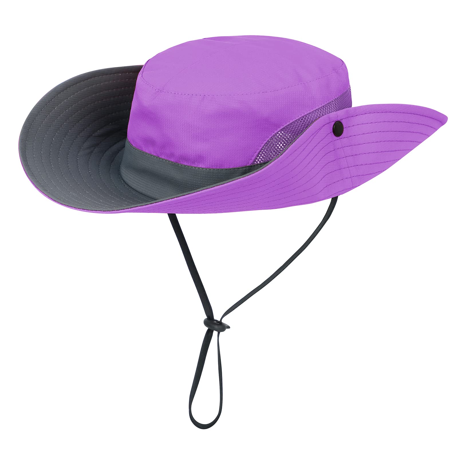 Sombrero de sol para niños con agujero para cola de caballo, protección UV, ala ancha, para verano, playa, sombrero de pesca para niñas