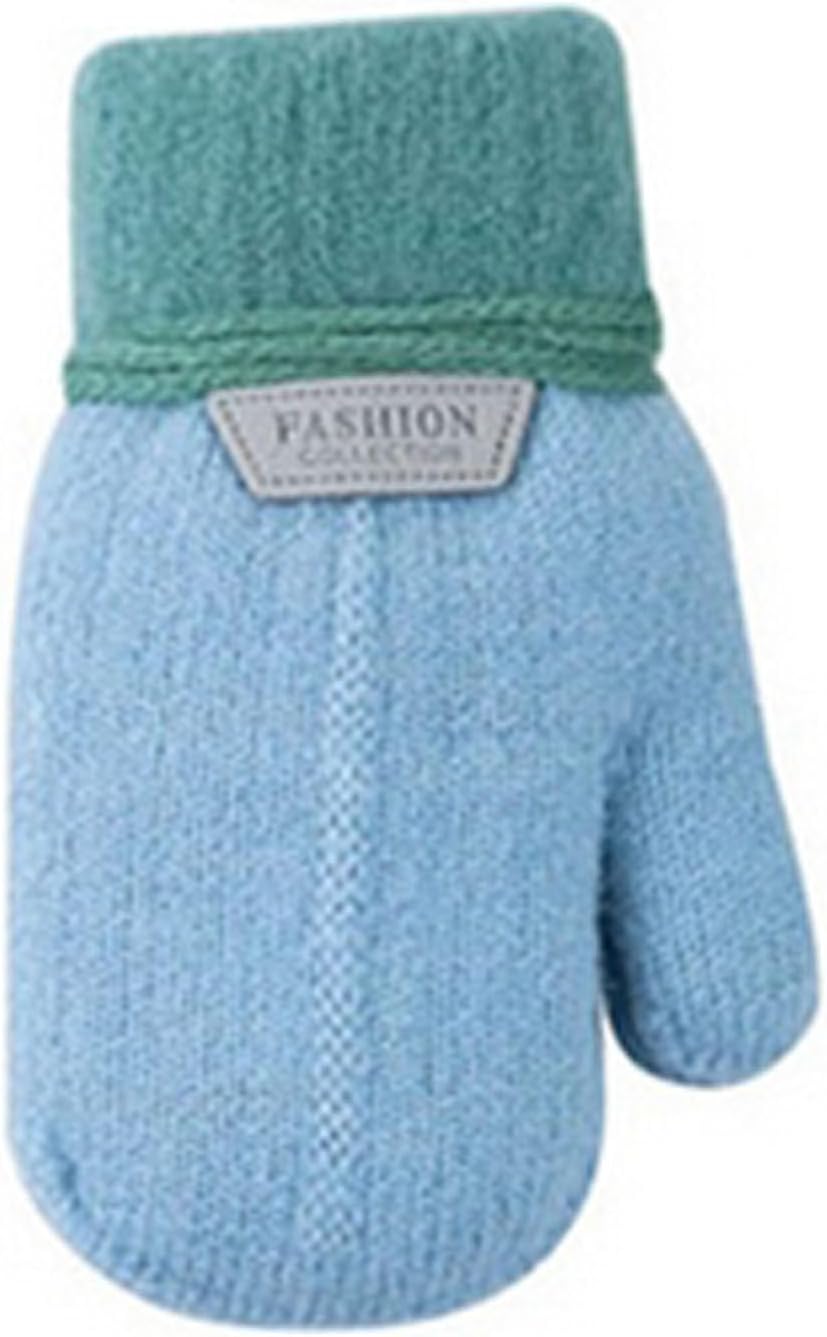 Baby Snow Mittens On String Magic Ski Mittens Full Finger Knitted Cold Weather Gloves Thermal Mitts for Toddlers 1-4 Years