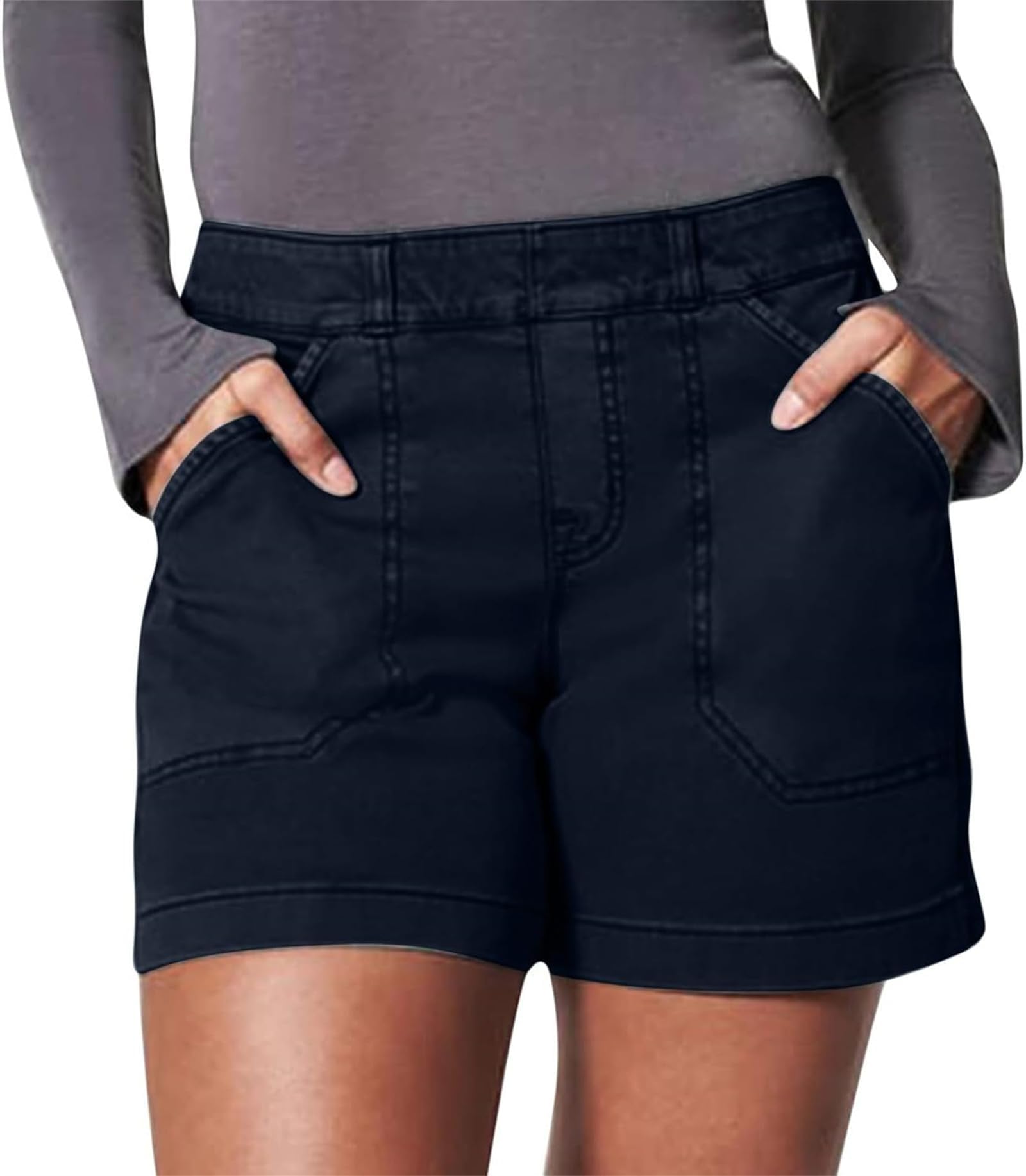 WATOIT Glamgodchic Pants Women's Stretch Comfy Stretch Twill Shorts Regular Fit Hiking Shorts with Pockets