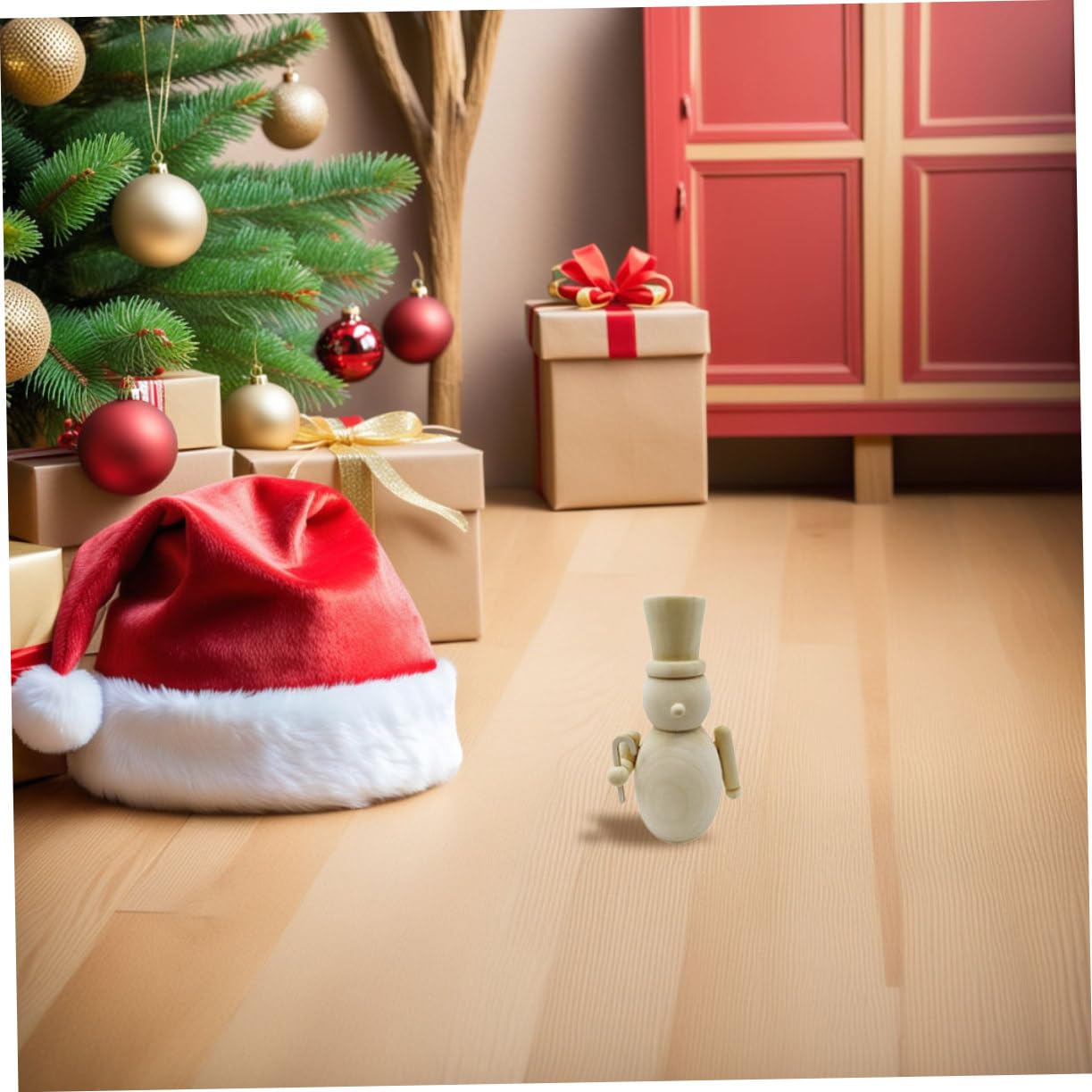 3 Piezas Figuras de Madera sin Pintar para DIY Muñecos de Madera con Forma de Persona Cascanueces para Pintar Decoración Navideña para Manualidades y Actividades Familiares