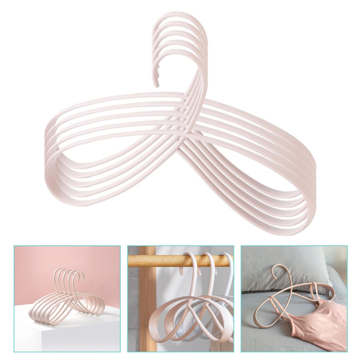 YARNOW Set 5pezzi Grucce Multiuso in Plastica Robuste e Antiscivolo per Stendino Biancheria e Portavestiti da Camera Design Moderno e Raffinato