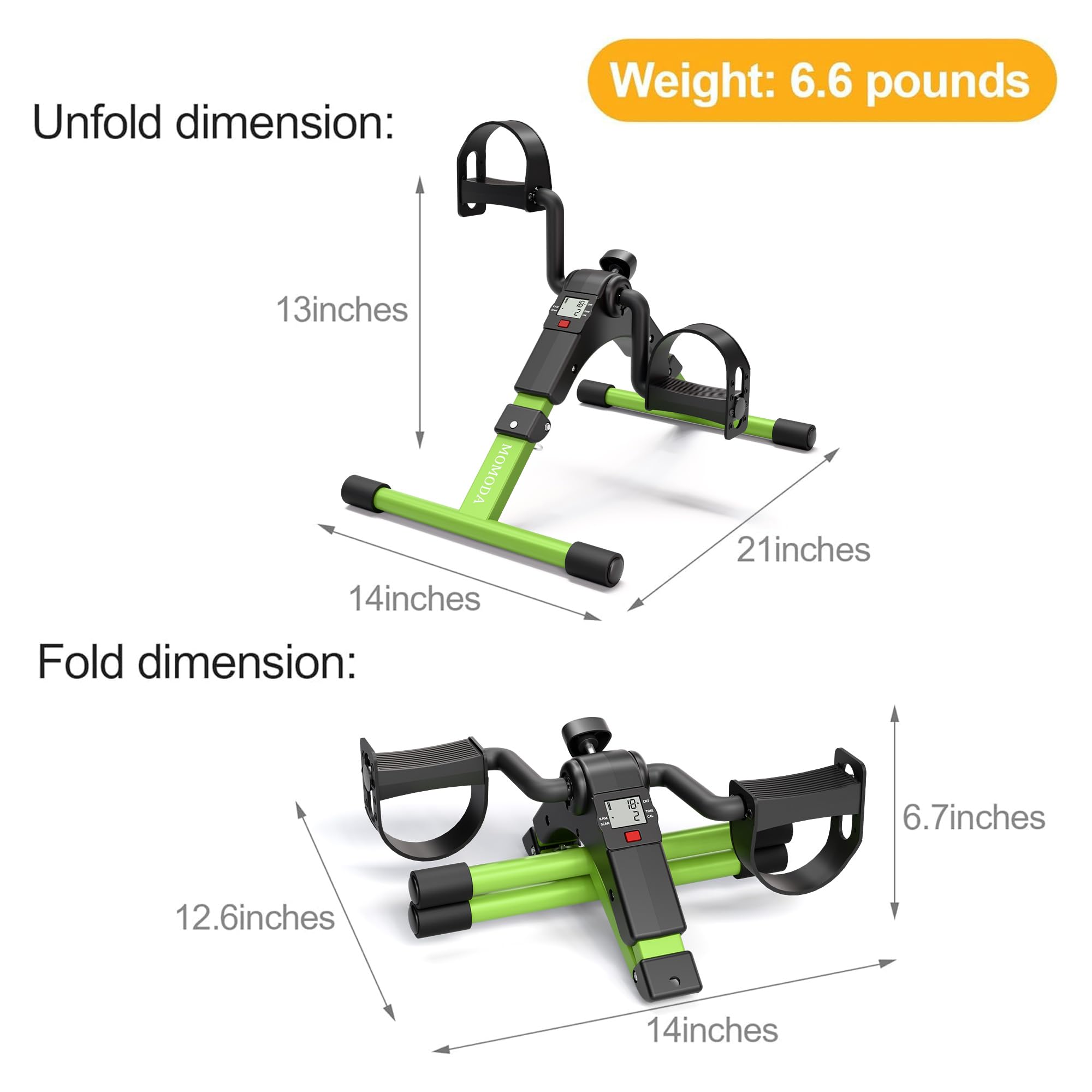 Pedaliera Cyclette Mini Bike per Riabilitazione di Gambe con Monitor LCD