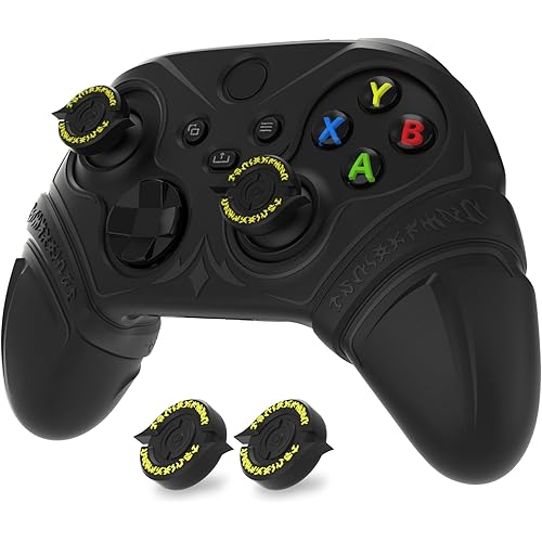 PlayVital Silicone Controller Cover for Xbox Series X/S with Thumbstick Cap & Sticker- Runes Edition Anti-Slip Grip Skin, Shockproof Protector for Xbox Core Wireless Controller(Black)