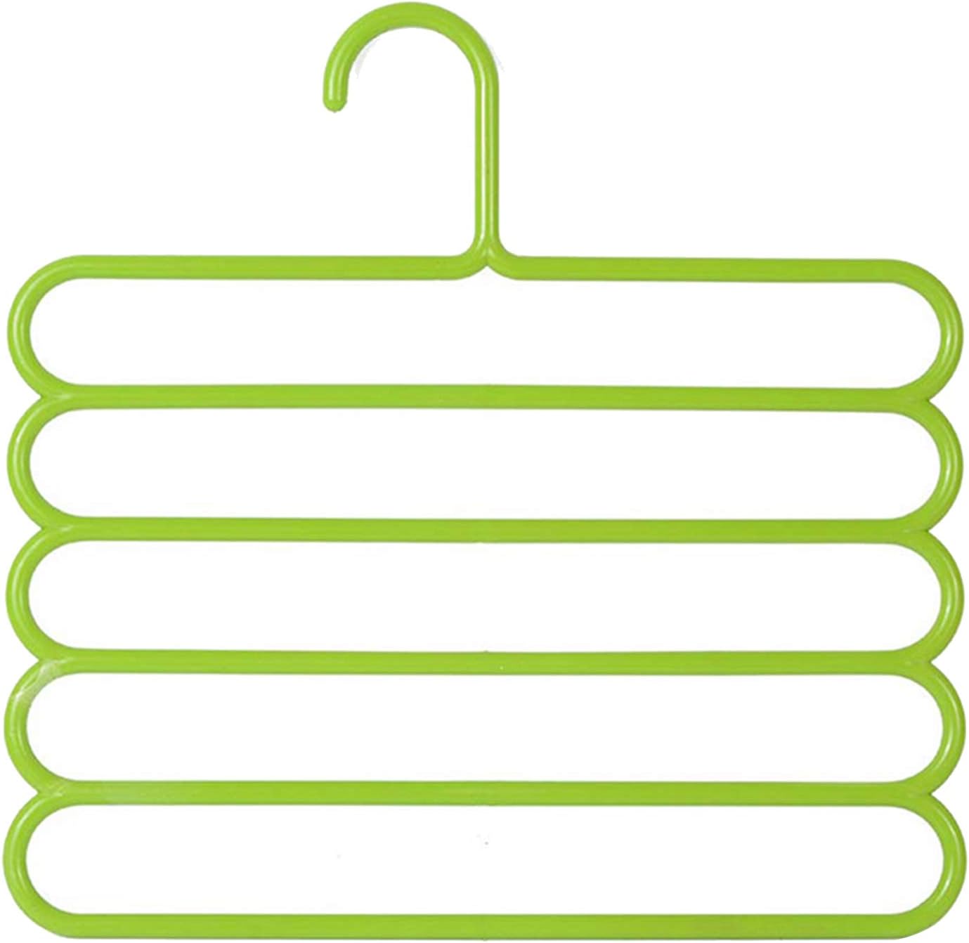 Perchas multiusos para ahorrar espacio, gancho de armario de 5 capas antideslizante que ahorra espacio para esposas de casa, color verde
